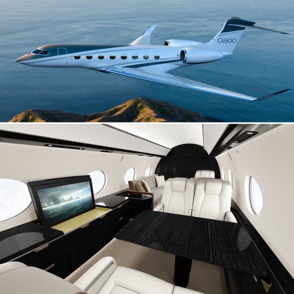 Gulfstream's longest-range G800 business jet is capable of flying 8000nm without stopping 