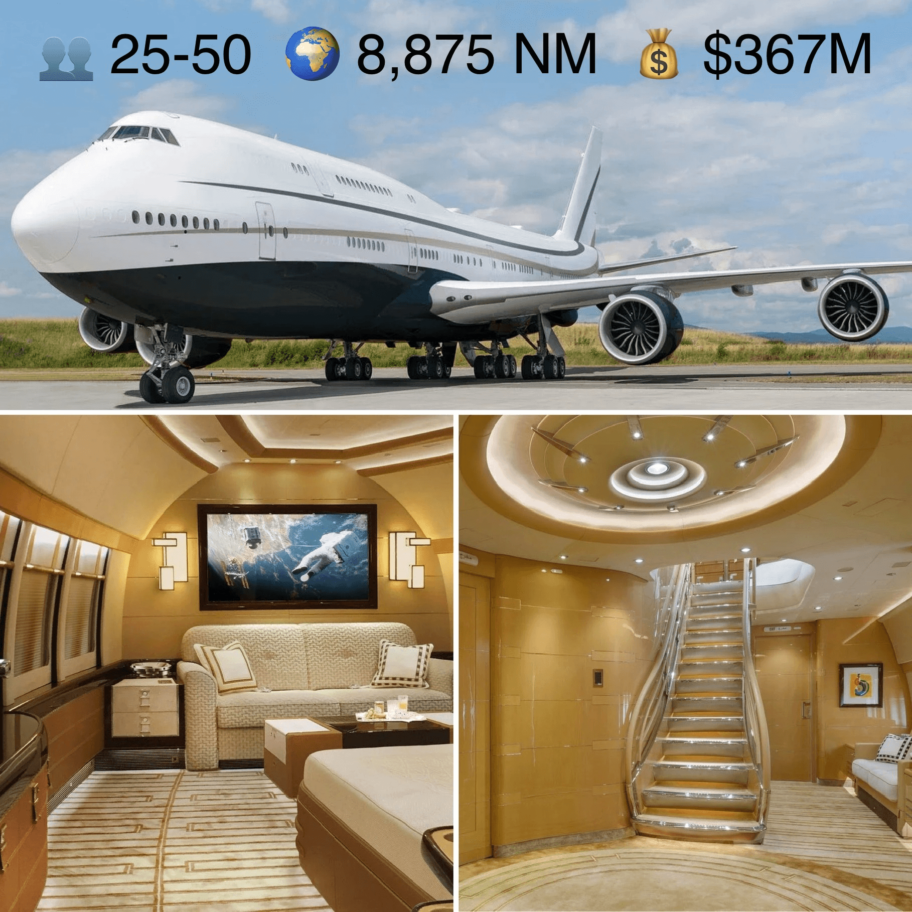 Inside the world’s largest and most expensive private jet – the Boeing BBJ 747-8